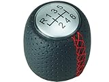 perforierter Schaltknauf Schalthebel + Kappe rote Naht 6 Gang Ersatzteil kompatibel für ALFA ROMEO 159 (05-11) | ROMEO BRERA (06-11) | ROMEO SPIDER (06-11)