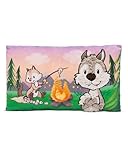 NICI Forest Friends Kinder Kissen Wolf Winny & Streifenhörnchen JoJo 43x25cm - Rechteckiges Kuschelkissen flauschig, Für Mädchen, Jungen & Babys Erwachsene – 49954