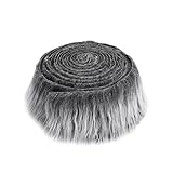 Kunstfell Zum Basteln,5x150cm Fell Zum Basteln,Stoff Flauschiges,Furry Faux Precut Strips,Kunstleder PlüSch Band Kunstpelz Fellstoff,für Zwergenbart Weihnachtsmannhaar Basteldekoration (Dunkelgrau)