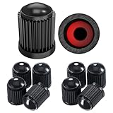 Pitlane Performance® Ventilkappen 10 Stück Ventildeckel Auto-Reifen Ventilabdeckung Reifenventil-Kappen Autoventil-Kappen PKW, SUV, Motorrad, Fahrrad für alle Schrader-Ventile (Schwarz)