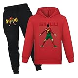 NO 7 Fußballtrikot Trainingsanzüge Training Casual 2-teilige Jungen Outfits 3-13 Jahre, rot, 9-10 Years