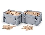 Flachdübel von WFix | Größe 10 & 20 je 200 Stk. | Buchen Dübel in Eurobox | Kompatibel mit Dübelfräse & Lamellofräse | Holzdübel wie Lamello