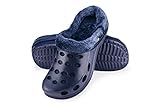ESTRO Herren Winter Hausschuhe Damen - Hausschuhe Damen Winter Gartenschuhe Gefüttert Gartenclogs Herren Gefüttert A01 (38, Dunkelblau)