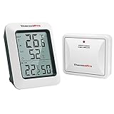 ThermoPro TP60S Funk Thermo-Hygrometer Thermometer Hygrometer Klima-Monitor Funkwetterstation mit Funk-Außensensor, Reichweite bis zu 60m