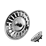 1 Stück Ø 80mm Stöpsel Siebkörbchen mit Dichtung für IKEA Siphon ATLANT und DOMSJÖ, Siebkörbchen Spüle Kit mit Montageschraube und Mutter