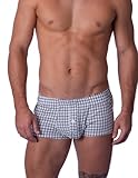 BIMONI Premium Soft Baumwolle Herren Low Rise Boxer Brief – Bequeme Sexy Boxershorts Trunks Hipster Unterwäsche Männer, Farbe Weiß, Größe M