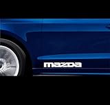 myrockshirt 2 x MazdaAufkleber 30 x 5 cm Aufkleber Autoaufkleber Auto Tuning Sticker Aufkleber mit Montage Set inkl. Estrellina-Montage-Rakel® & „Estrellina-Glücksaufkleber®“