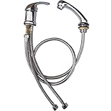 VAKON SALON - Einhebel Mischbatterie aus Messing für Waschbecken, Duschkopf Handbrause mit Schlauch, Friseurarmatur für Waschsessel und Friseurwaschanlage