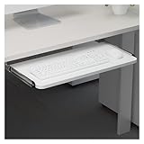 Baitang Tastaturschublade Unter Dem Schreibtisch, Desktop-Tastaturablage 25cm Breit, Computer-Schublade für Heim und Büro, Weiß (Size : 52x25cm(20x10inch))