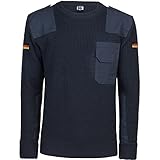 BWuM Bundeswehr Pullover mit Flaggen, Größe:M, Farbe:Navy Blau
