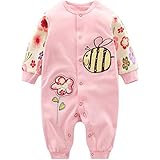 Baby Mädchen Strampler Spielanzug Schlafanzug Säugling Baumwolle Overalls Baby-Nachtwäsche, 3-6 Monate