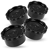 GRÄWE Deckel für Sodastream Glasflaschen Penguin und Crystal, 4er Set Flaschendeckel, absolut dichter Deckel, Schwarz