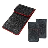 K-S-Trade Handy Schutz Hülle Kompatibel Mit Xiaomi Mi 9T Schutzhülle Handyhülle Filztasche Pouch Tasche Case Sleeve Filzhülle Dunkelgrau Roter Rand