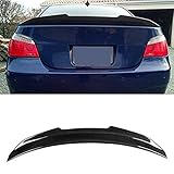 TGFOF Heckspoiler für BMW 5er E60 520i 523i 525i 528i 530i 535i 540i 545i 550i M Sport M5 Limousine 2004–2010 Fiberglas FRP Hochglanz Heckspoiler Flügel schwarz