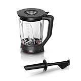 Bosch Mixer-Aufsatz MUZ9MX2, Füllmenge 2,3 L, ThermoSafe Glas, spülmaschinengeeignet, perfekt für Crushed-Ice und Smoothies, hitze- und kältebeständig, passend für OptiMUM und VitaPower Serie 4