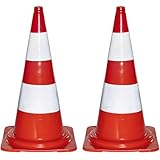 kaiserkraft | Leitkegel aus PVC | 2 Stück | reflektierend | Höhe 75 cm