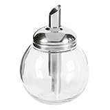 APS 40490 Zuckerdosierer, Ø 8,5 cm, Höhe 12 cm, 150 ml, Behälter aus Glas, Schraubdeckel aus Edelstahl
