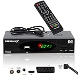 PremiumX Kabel Receiver DVB-C FTA 530C Digital FullHD TV Auto Installation USB Mediaplayer SCART HDMI Kabelfernsehen für jeden Kabel-Anbieter