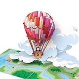 MOKIO® Pop-Up Karte – Heißluftballon – 3D Grußkarte zum Geburtstag, als Geburtstagskarte oder Gutschein für eine Ballonfahrt