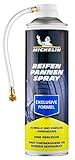Michelin Reifendichtmittel Pannenspray Fürs Auto Blitzschnell Ohne Werkzeug Löcher Im Reifen Reparieren 500 ml PKW Kleine SUV und Wohnwagen
