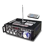 600W Mini Verstärker Digital Endverstärker Bluetooth Stereo Home Car Audio Verstärker USB SD FM MIC HiFi Digital-Verstärker 12V/ 220V Mini 2CH 2-Kanal I Mini Endstufe LCD Display