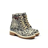 GOBY Long Boots – Damenstiefel & Stiefeletten Damen – Vegane Boots, Handgefertigte mit Print – Bequeme, Trendige & Nachhaltige Stiefel – Für Freizeit, Alltag & Mode