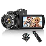 Videokamera Camcorder 1080P 30FPS 36MP Vlogging Kamera Recorder für YouTube, Digital Camcorder mit IR Nachtsicht 3.0 '' IPS-Bildschirm 16X Digital Zoom, Digitalkamera mit Fernbedienung, 2 Batterien