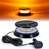 Dinfu LED Rundumkennleuchte,12V-24V Gelb Rundumleuchte magnetfuß mit 28 Blitzmuster warnleuchte led mit 3 Meters-Kabel für Gabelstapler Traktor Golfwagen Traktor SUV 4x4 PKW KFZ