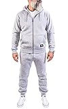 Rock Creek Herren Jogging Anzug Trainingsanzug Sportanzug Jogger Fitnessanzug Sweatshirt Trainingshose Trainingsjacke H-166 Grau M
