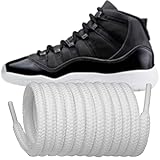 Endoto Runde Schnürsenkel für Air Jordan 11 Schuhe, 5MM Ersatz Schuhbänder ShoeLaces Laces (Weiß,55 Zoll)