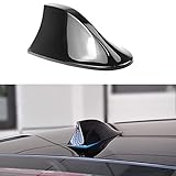 Auto-Universal-Haifischflossen-Antenne, Auto-Antenne, Leere Antenne, FM-Radiosignal mit Selbstklebender Basis, ABS-Lack, wasserdicht und geringer Windwiderstand (Black)