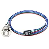 Gehäuseschalter-Host-Metalltaste Computer-Host-Switch-Kabel PC-Gehäuse LED-Netzschalter ATX-Versorgung Ein/Aus-Schalter 60cm - 1 Stück (16mm)
