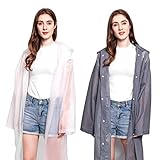 Mitening 2 Stück Regenponcho Herren Damen Wasserdicht, Regencape Festival Regenjacke Regenmantel Poncho Fahrrad Regenbekleidung Regenschutz Regen Zubehör für Wandern Camping Radfahren Reisen