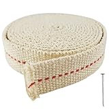 CZ Store Lampendocht |2 M X20 MM Baumwollrolle für Petroleumlampe, Öllampe, Gartenfackel, Laterne - Brennt langsam & sauber ab, mit warmem rötlichem Glühen