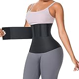 FeelinGirl Tik Tok Snatch Bandage Invisible Wrap Waist Trainer Verstellbarer Korsett Bauchwickelgürtel Taillenformer Abnehmen Unterbrust Sport Schwarz