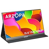 ARZOPA Portable Monitor, 15.6 Inch 1080 FHD Tragbarer Monitor with External HDR Eye Care Screen and HDMI/Type-C/USB-C, for Laptop/PC/Mac/PS4/Xbox