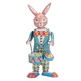 Hase Trommelt Nostalgisches Aufziehbares Blech-Bastelspielzeug, Hase-Uhrwerk-Spielzeug, Sammlung von Handwerklichen Dekorationen, Blechspielzeug die Geschenksammlung,