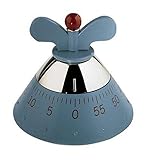 Alessi A09 Design Küchentimer, Thermoplastisches Harz, blau, 6 x 11 x 28.5 cm