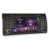 Erisin 7 Zoll Qualcomm Android 14 Autoradio Bluetooth GPS Navigation für BMW X5 E53 Kabelloses CarPlay Android Auto WiFi 4G DSP DAB+ USB OBD2 RDS Canbus SWC IPS Touchscreen 8-Kern 8GB RAM+128GB ROM