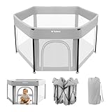 Tulano Cozy 30 Laufstall Baby faltbar mit Reißverschluss Tragbares Laufgitter Indoor Outdoor Baby Laufgitter 6–36 Monate Atmungsaktives Netz Spielgitter klappbar