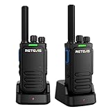 Retevis B64 Walkie-Talkies für Erwachsene, Funkgeräte mit KI-Chip-Rauschunterdrückung und Klanganpassung, Wiederaufladbares USB-C-Funkgerät für Familie, Outdoor und Wandern (Schwarz, 2 Stück)