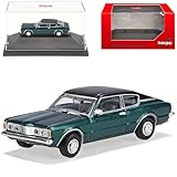 Ford Taunus TC 1600 Coupe Grün Knudsen 1970-1982 mit Sockel und Vitrine H0 1/87 Herpa Modell Auto mit individiuellem Wunschkennzeichen