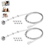 Fotoseil Fotodrahtseil 2 Stück Fotos Aufhängen Fotoleine Fotoseil mit 30 Magneten Klammern 250cm x 1,5mm Fotokette Fotoleine mit Klammern Um Bilder Aufhängen Schnur Von Fotos Postkarten