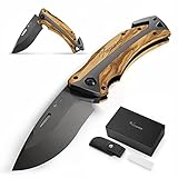 BERGKVIST® K30 Titanium Klappmesser (Zweihandmesser) - Mitführen in Deutschland erlaubt - 3-in-1 Taschenmesser für Outdoor, Camping & Survival