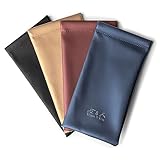 Edison & King Brillenetui im 4er-Pack aus weichem Kunstleder mit Schnapp-Verschluss (Gold Mix)