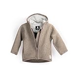 Ehrenkind® Walkjacke Beige Gr. 74/80 | Jacke für Kind aus Merino Schurwolle mit Reißverschluss | Walk Jacke für Baby