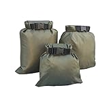 LIOOBO 3PCS Waterproof Dry Bags Set Small Storage Pouch Bags for Water Sports Boating Kayaking Rafting Fishing Floating,1,5L+2,5L+3,5L,Army Green