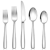 Homikit Besteck Set, 30-teilig Besteckset für 6 Personen, Edelstahl Poliert Essbesteck, Elegantes Besteck mit Messer Gabel Löffel für Hause Küche Restaurant, Gesund & Spülmaschinengeeignet