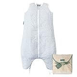 molis&co. Baby-Schlafsack mit Füßen. 2.5 TOG. Größe: 90 cm. Ideal für die Übergangszeit und den Winter. Grey Print. 100% bilogischem Baumwolle (Oeko-TEX 100).