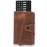 NEU: SOLO PELLE® Slim Wallet Mondo ohne Münzfach [bis zu 13 Karten] Slimwallet [RFID-Schutz] Kartenetui [Leder] Smart Wallet für Männer und Damen (Vintage Braun)
